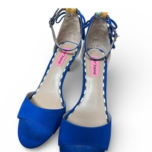 Betsey Johnson Rakko Print Multistrap Heels Size 9.5